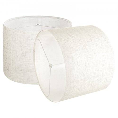 VEVOR Lampenschirm Trommel 33 x 33 x 25 cm (oben x unter x hoch), 2 Stk. mittelgro_e Ersatzschirme aus Leinen + PVC, Lampenschirm für Tischlampen