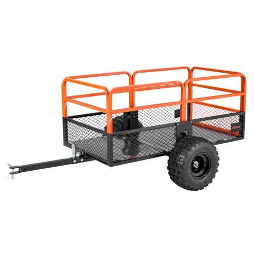 VEVOR Kippanhänger, 800,59 kg, ATV-UTV-Anhänger aus Stahl zum Hinterherziehen, Kipper mit abnehmbarer Rückwand, Gartenanhänger zum Hinterherziehen