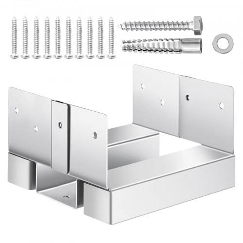 VEVOR Pfostenträger, 10 Stk., Innenma_ 139,5x141,5 mm für 139,7x139,7/139,7x152,4 mm, Betonpfostenanker aus Kohlenstoffstahl mit 25,4 mm Abstandshö