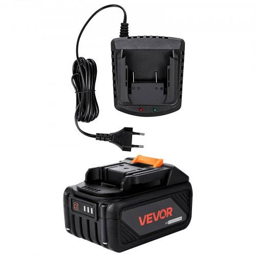 VEVOR 20 V tragbare Akku- und Ladegerät-Kombination, 4,0 Ah Lithium-Ionen-Akkupack, verlängerte Laufzeit, kompatibel mit Serienwerkzeugen, zum Austa