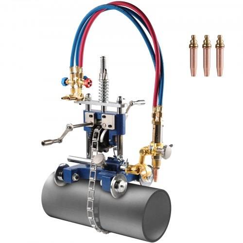 VEVOR Manuelle Rohrschneidemaschine, 5_50,8 mm dicke Rohranfasmaschine mit Kette, 0°-45° einstellbarer Winkel-Gasschneidemaschine mit 3 Spitzen, tra