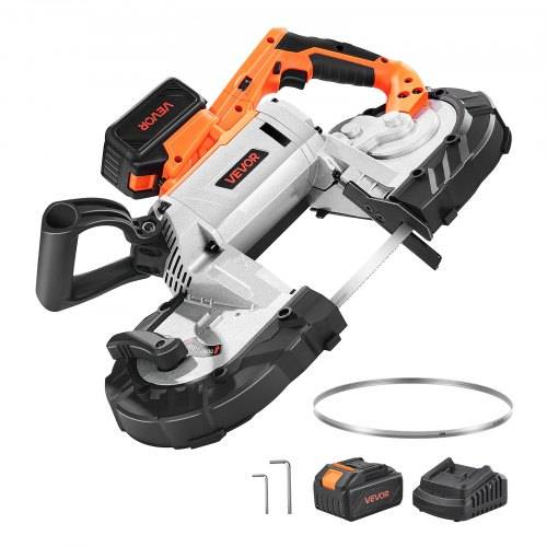 VEVOR 20 V Akku Bandsäge, 127x115mm Schnitttiefe, Metallbandsäge mit bürstenlosem Motor, 4000-mAh-Akku und Ladegerät, 0_120 m/min variable Drehzah