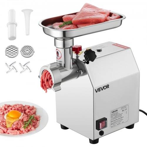 VEVOR elektrischer Fleischwolf mit 2,04 kg/min Kapazität, industrieller 600 WTisch-Fleischwolf mit Klinge & Mahlplatte, Wurstmaschine, kommerzieller
