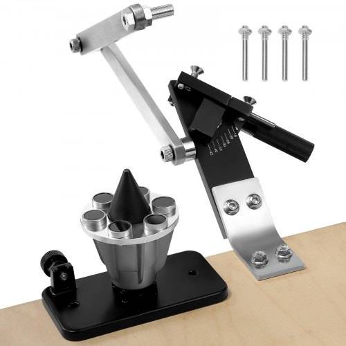 VEVOR Rasenmäher-Klingenschärfer & -ausgleicher, 15°-45° Messerschärfer für Rasenmäher mit 4 Adapterstiften, Kugellagern & 25 mm vergrö_ertem