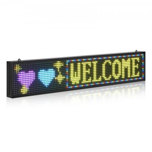 VEVOR programmierbare LED Zeichen P10 Vollfarbe flexibles digitales Scrolling Panel, DIY Anzeigetafel mit benutzerdefiniertem Textmuster und GIF