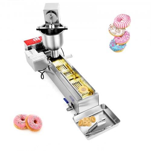VEVOR kommerzielle automatische Donut Maschine Maker, einreihige Herstellungsausrüstung aus Edelstahl (90 Stk./h) elektrische Donut-Fritteuse mit