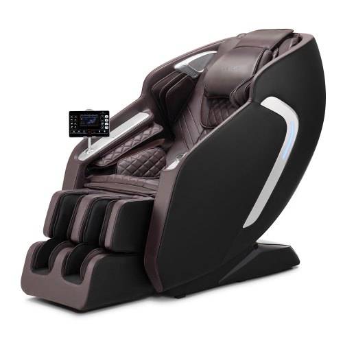 VEVOR Massagesessel Ganzkörpermassagesessel Zero Gravity mit SL-Schiene & Yoga-Stretch-Modus, Relaxsessel mit Heizung & einziehbarem Pedal & 36
