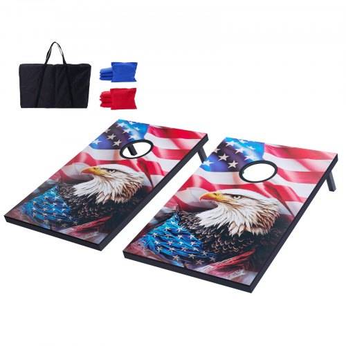 VEVOR Cornhole Spiel Set (920 x 600 x 241 mm) Cornhole-Spielbretter, tragbares Wurfbrett aus MDF-Holz, Cornhole-Spiel für Erwachsene, inkl. 8 Sitzsä