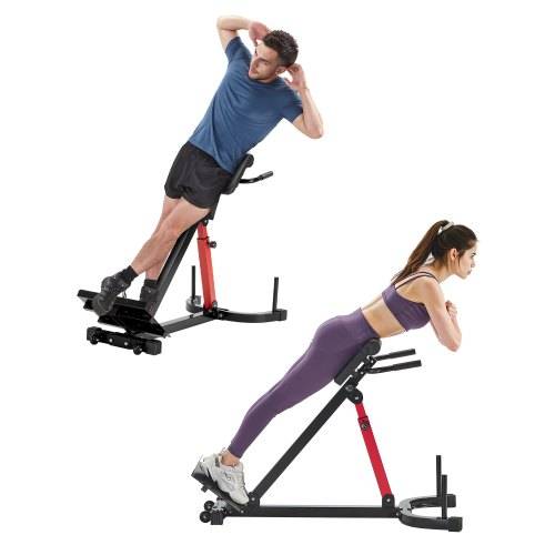 VEVOR multifunktionale Hyperextensionsbank Rückenstrecker Rückenverlängerung römischer Stuhl (Kohlenstoffstahl) 158 kg belastbare rollbare Rücken