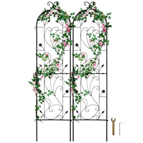 VEVOR Rankhilfe, 38x152 cm, 2er-Set rostfreies Metallspalier für Gartenblumen, Rankgitter, Kletterhilfe, Pflanzengitter für Rosen, Gurkenstütze, de