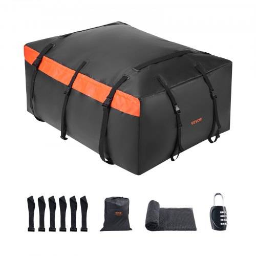 VEVOR Autodachgepäckträgertasche 23 Kubikfu_ Dachtasche Dachbox, wasserdichte & strapazierfähige 840D-PVC-Dachgepäcktasche für Fahrzeuge mit/ohne