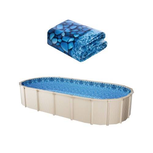 VEVOR Ovale Poolfolie, 914x457x147 cm, Ersatzfolie, Innenhülle, Schwimmbadfolie, Vinyl-Folie im _berlappungsstil, verschlei_fest, wasserspeichernd