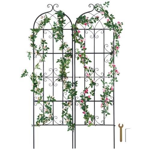 VEVOR Rankhilfe für Kletterpflanzen, 51x180 cm, Kletterhilfe, 2er-Set rostfreies Metallspalier für Gartenblumen, Rankgitter für Rosen, Gurkenstütz