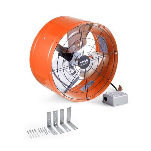 VEVOR Abluftventilator Dachboden, 380 x 200 mm, Luftabluftventilator mit einstellbarem Thermostat, Au_engitter, 1650 CFM Luftstromkapazität, für Gie