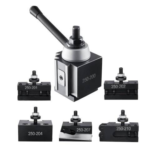 VEVOR Schnellwechsel-Werkzeughalter-Set, 6-teilig, Stahlhalter für Mini-Drehmaschinen und Metalldrehmaschinen mit 254 bis 381 mm Umlaufdurchmesser