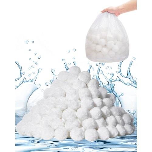 VEVOR Filter Balls für Sandfilter, 1,56 kg, Filterbälle ersetzen Pool-Filtersand, wiederverwendbare Filtermedienbälle aus Polyesterfaser mit Waschb