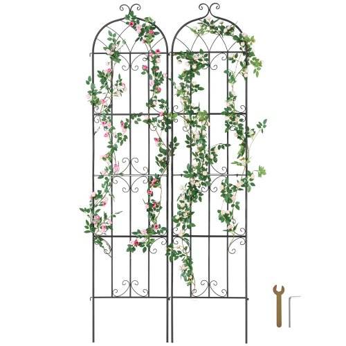 VEVOR Rankhilfe, 221 x 50 cm, 2er-Set rostfreies Metallspalier für Gartenblumen, Rankgitter für Rosen, Gurkenstütze, Kletterhilfe, Pflanzengitter