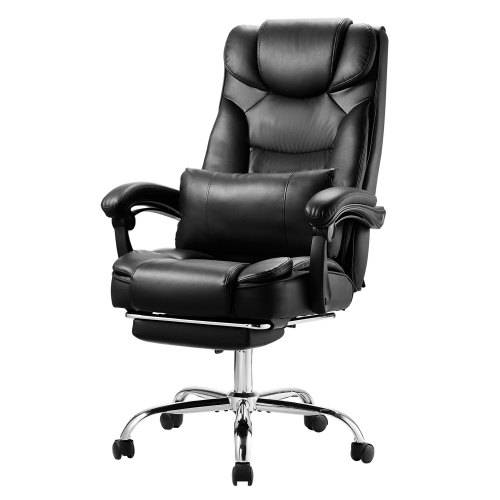 VEVOR Chefsessel Bürostuhl Drehstuhl mit hoher Rückenlehne & Fu_stütze & Lendenkissen, ergonomischer Schreibtischstuhl mit 135° Neigung und einste