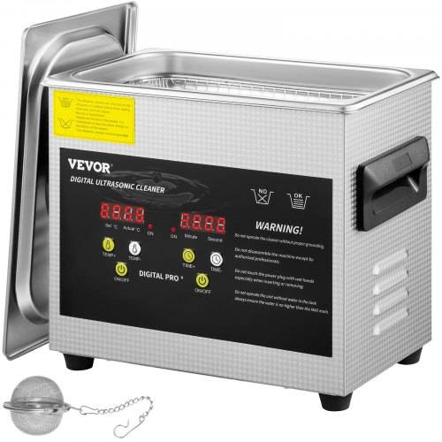 VEVOR 3 L Verbesserter Ultraschallreiniger (200 W Heizung, 120 W Ultraschall) Professioneller digitaler Labor-Ultraschall-Teilereiniger mit