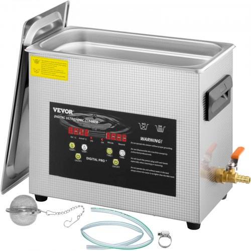 VEVOR 6L Verbesserter Ultraschallreiniger (200 W Heizung, 180 W Ultraschall) Professioneller digitaler Labor-Ultraschall-Teilereiniger mit