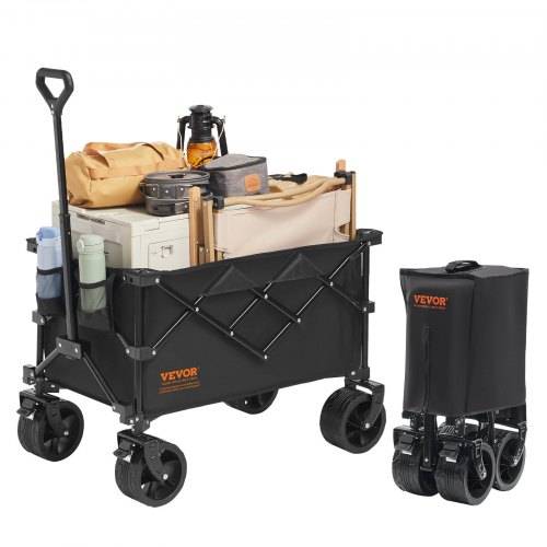 VEVOR Bollerwagen 965 x 600 x 1070 mm Kinderwagen aus 600D Oxford-Stoff mit PVC-Beschichtung Strandwagen 220 L Speicherkapazität max. 150 kg Tragfäh