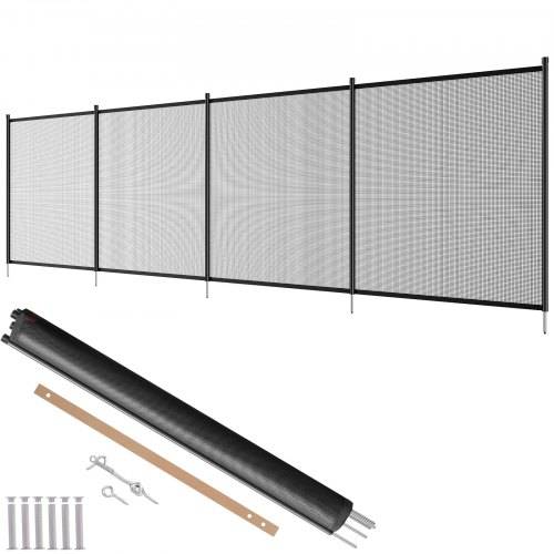 VEVOR Poolzaun, 1,21 x 3,66 m abnehmbarer Kindersicherheits-Poolzaun, einfache DIY-Installation, Schwimmbadzaun, 340 g Teslin-PVC-Poolzaunnetz