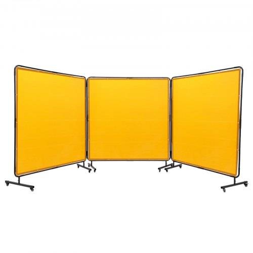 VEVOR 3-Panel-Schwei_vorhang 1,8 x 1,8 m Schwei_schutzvorhang aus Flammhemmendem Vinyl Schwei_schutzwand mit 4 Schwenkrädern und einem 6-stufigen