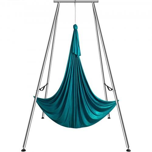 VEVOR Aerial Yoga Hängematte mit Yogarahmen 6 x 2,6 m, Grün Yoga Swing Air Fliegen, Yoga-Schaukel Hammock Swing 250 kg Max. Tragfähigkeit, inkl. Yo
