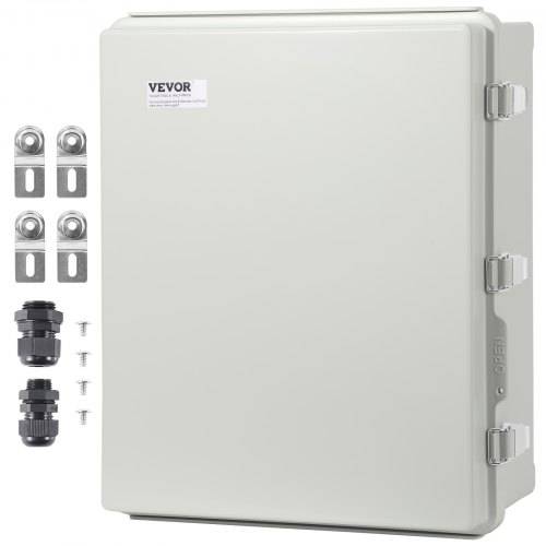 VEVOR Abzweigkasten 530 x 430 x 200 mm, Elektrogehäusekasten aus ABS-Kunststoff mit Scharnierdeckel, Edelstahlverschluss, IP67 staubdicht und wasser