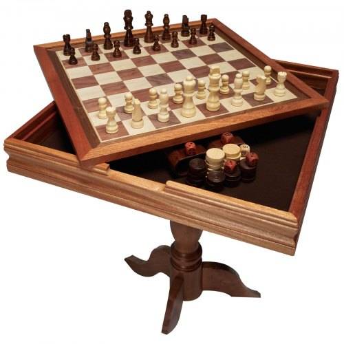 VEVOR Schachspiel aus Holz, 650 x 650 x 675 mm Schachspielset, Desktop Schachbrettspiele mit Schachfiguren, Schachset Set für Party Familie Aktivitä