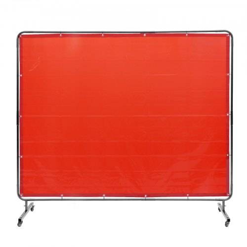 VEVOR Schwei_vorhang 1,8 x 2,4 m Schwei_schutzvorhang aus Flammhemmendem Vinyl Schwei_schutzwand mit 4 Schwenkrädern und einem 6-stufigen UV-Schutz