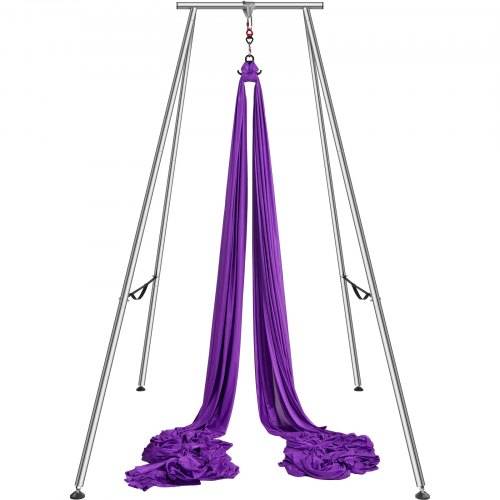 VEVOR Aerial Yoga Hängematte mit Yogarahmen 12 x 2,6 m, Lila Yoga Swing Air Fliegen, Yoga-Schaukel Hammock Swing 250 kg Max. Tragfähigkeit, inkl. Yo