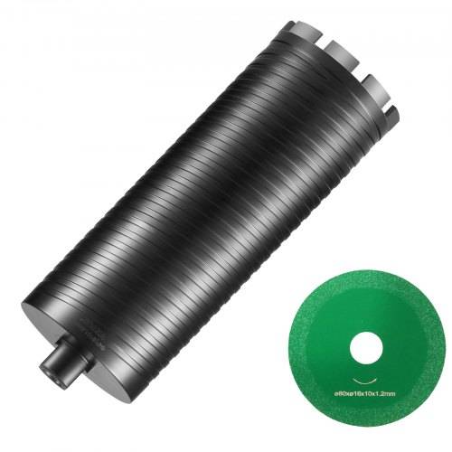VEVOR Kernbohrer, 101,6 mm Nass-/Trocken-Diamant-Kernbohrer für Ziegel und Blöcke, Betonkernbohrer mit Führungsbohrer und Sägeblatt, 241,3 mm Bohr