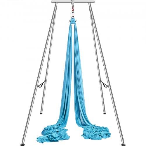 VEVOR Aerial Yoga Hängematte mit Yogarahmen 12 x 2,6 m, Blau Yoga Swing Air Fliegen, Yoga-Schaukel Hammock Swing 250 kg Max. Tragfähigkeit, inkl. Yo