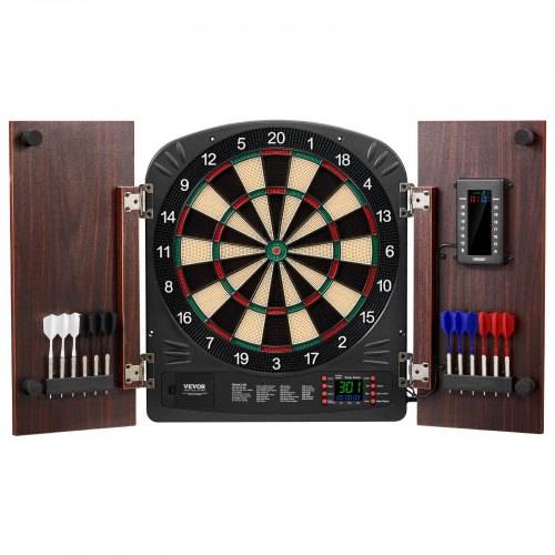 VEVOR Dartboard- und Schrankset Home Dart Board Center Dartscheibe 34,3 cm, verstaubarer Dartschrank mit elektronischer Punktezählung & einfacher
