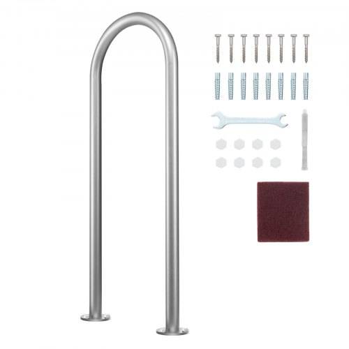 VEVOR Pool-Handlauf, 400 x 90 x 915 mm, Pooleinstieg Aluminium mit Grundplatte für Innen-/Au_enpools, benutzerfreundliche Einstieghilfe für Schwimmb