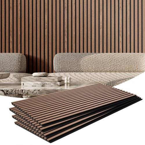 VEVOR Akustikpaneele, 1200x600x21mm, Akustik Wandpaneele, MDF-Akzent-Holzwandpaneele für moderne Innenwanddekoration, Akustikpaneel