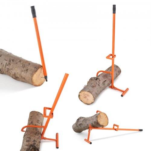 VEVOR Fällheber, 1219 mm, 4-in-1 Hochleistungs-Stammheber aus Stahl, multifunktionale Stammrolle, verstellbarer Wendehaken, Stammwender