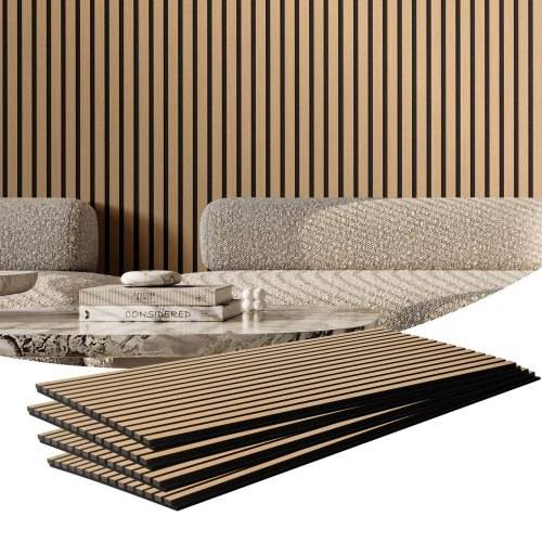 VEVOR Akustikpaneele, Akustikplatte, 1200 x 600 mm, MDF-Akzent-Holzwandpaneele für moderne Innenwanddekoration, Kunstholz-Wandplatten zur Geräuschre