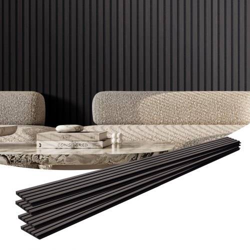 VEVOR Akustikpaneele, Akustikplatten, 2400 x 200 mm, MDF-Akzent-Holzwandpaneele für moderne Innenwanddekoration, Kunstholz-Wandplatten zur Geräuschr