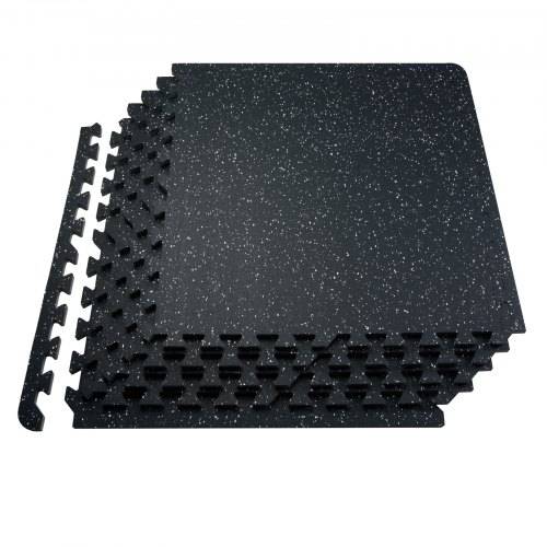 VEVOR Yoga Bodenmatten 25 Stk. Gummioberfläche & EVA-Schaum, 61 x 61 cm Trainingsmatten mit 100 Quadratfu_ Abdeckung, ineinandergreifende