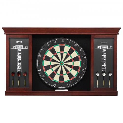 VEVOR Dartboard spielbereites Paket, Dartboard-Schrankset in offizieller Grö_e, Dartscheibe 45 x 3,8 cm, Dartschrank mit Stahlspitze, komplett mit