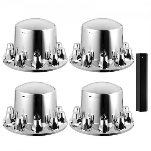 VEVOR Radkappen für die Hinterachse gewölbte Achsabdeckung für Sattelschlepper, galvanisierte ABS-Radmutternabdeckungen 4-teiliges komplettes Achsa