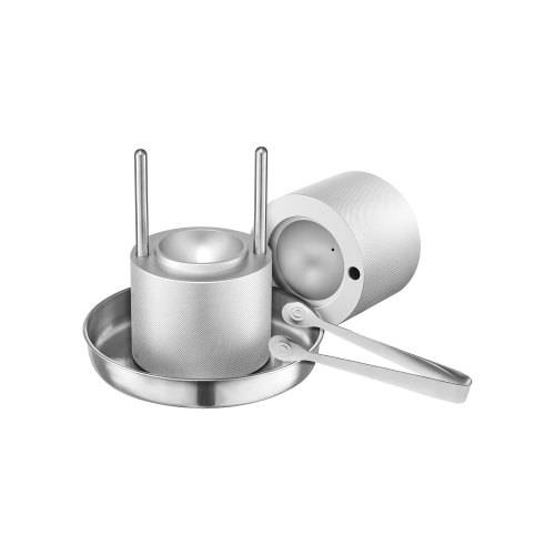 VEVOR Eispresse Eiskugelformer Set 53 mm Eiskugel aus Luftfahrt-Aluminium mit Zange & Abtropfschale, Eisblockform Eisballmaker für Whisky Cocktail