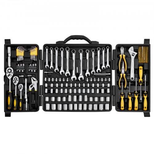 VEVOR Mechaniker Werkzeugsatz 207-teilig 1/4 Zoll 3/8 Zoll 1/2 Zoll Steckschlüsseleinsätze, SAE- und metrisches Mechaniker-Werkzeugset mit Bits Schr