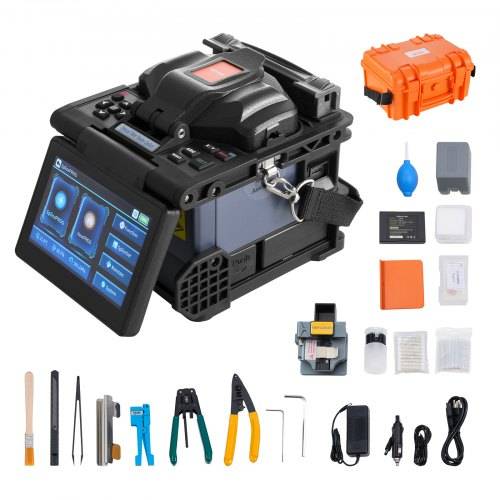 VEVOR Glasfaser-Splei_gerät mit 6 Motoren, Kernausrichtung, 6 s Splei_en & 13 s Aufheizen, Glasfaser-Splei_gerät mit 5-Zoll-LCD-Bildschirm, 3-in-1-F