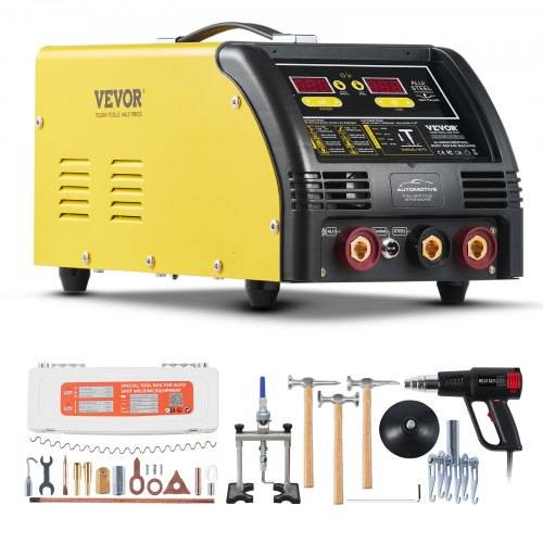 VEVOR Dual Ausbeulspotter Deluxe AL/Fe Dellenreparatur-Set, 5-kW-Schwei_gerät mit automatischem/manuellem Schwei_en & 10 Modi, Punktschwei_gerät fü