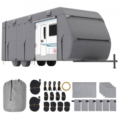 VEVOR Wohnwagen-Schutzhülle für 6,1-6,7 m Wohnwagen, Wohnwagenabdeckung aus Vliesstoff wasserdicht winddicht sonnenbeständig, Universal-Wohnwagenh