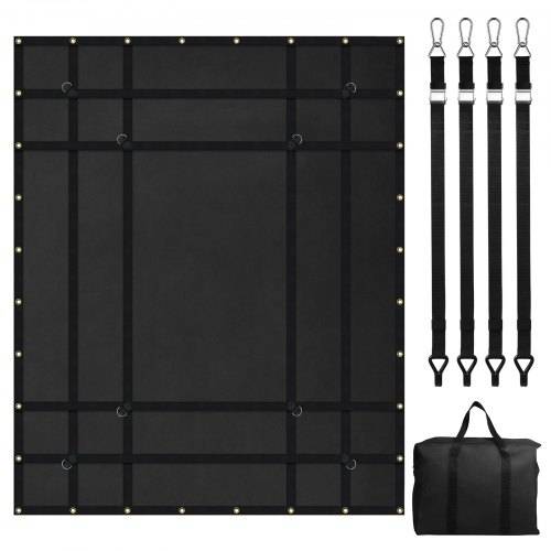 VEVOR Frachtnetz, 183 x 145 cm, LKW-Ladungsnetz für die Ladefläche, 4 verstellbare Gurte mit Karabinern und gummibeschichteten Haken, langlebig, gee