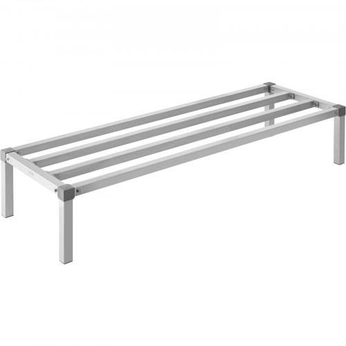 VEVOR Aluminium-Stauregal, 60 x 20 Zoll gro_es kommerzielles Bodenregal für Lebensmittel, 12 Zoll über dem Boden, 1000 lbs Tragkraft, komplett versc